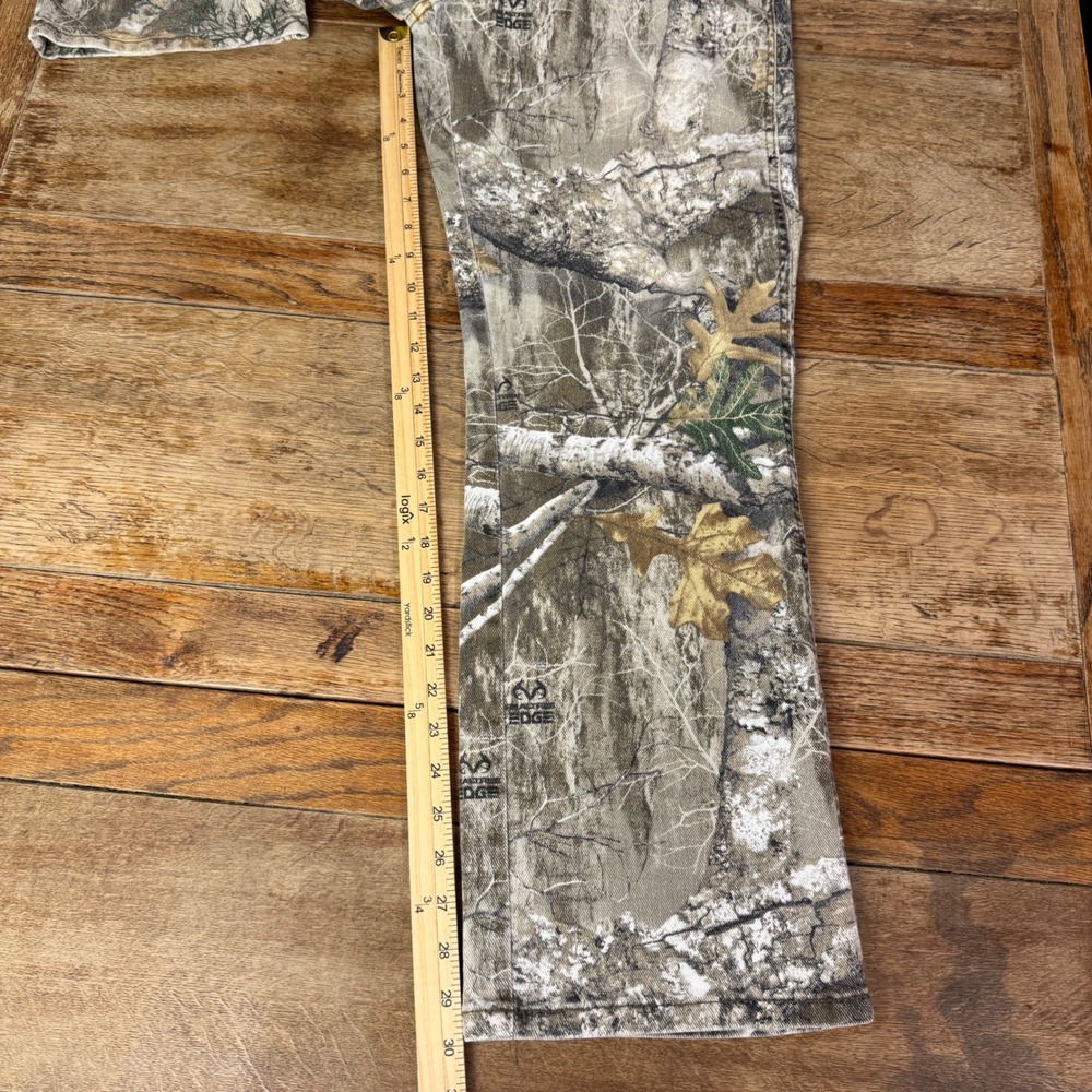 Realtree Camo Pants Men Tag 34x32 RT Edge Cotton Stretch Hunting Trousers Brown - Picture 12 of 15